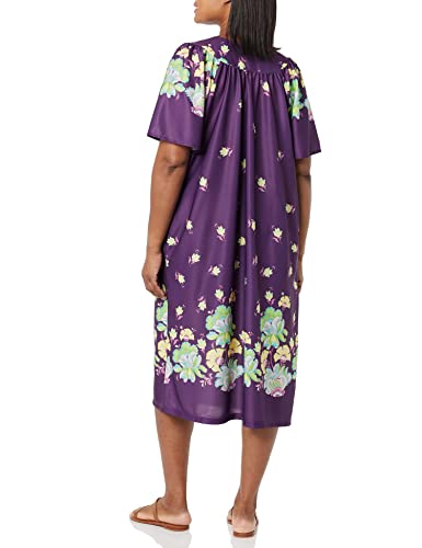 Image of AmeriMark Casual Women's Patio Muumuu House Dress Loose Comfortable Short Sleeve Sun Dress Lounger Gown Sleepwear for Ladies