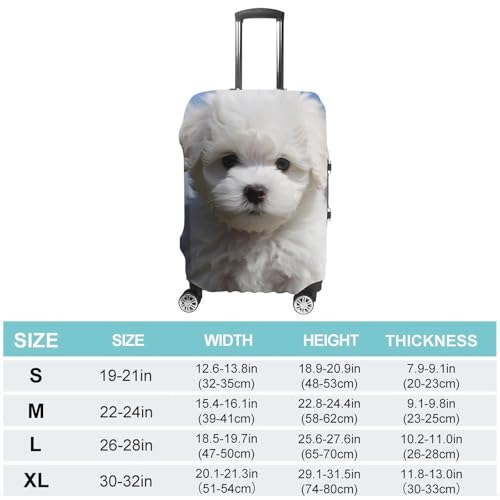 Bichon Frise Dog Luggage Cover Personalization Suitcase Covers Protector Elastic Washable Baggage Cover Anti-Scratch For Traveling, Aircraft Consignment XL2