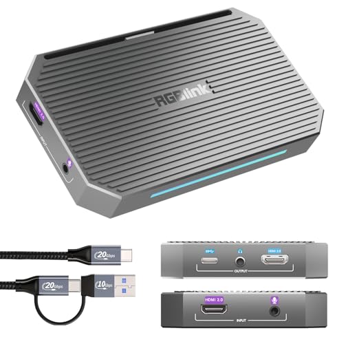 Game Capture Card 4K60 HDMI 2.0 & USB 3.1 Video Capture for Streaming and Recording on PS5, Xbox, PC – Low Latency, Audio Video Capture Card for OBS