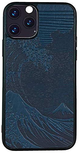 Leather iPhone Case for iPhone 11 PRO MAX, Rugged, Flexible TPU iPhone Holder with Embossed Top Grain Cowhide Leather, Handcrafted in USA, Hokusai Wave by Oberon Design (iPhone 11 PRO MAX) Leather iPhone Case for iPhone 11 PRO MAX, Rugged, Flexible TPU iPhone Holder with Embossed Top Grain Cowhide Leather, Handcrafted in USA, Hokusai Wave by Oberon Design (iPhone 11 PRO MAX)