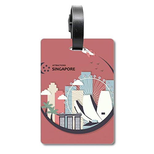 Étiquette valise voyage Singapour porte adresse pour sac de cabine