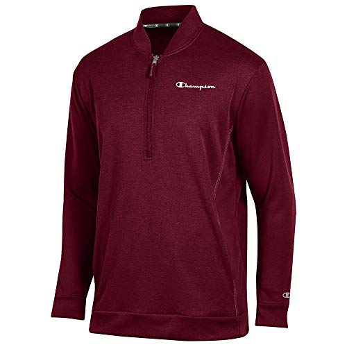 Veste de performance Champion bordeaux pour homme avec col entraîneur et zip 1/4