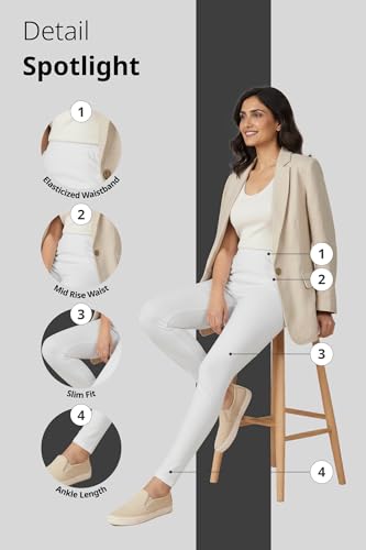 Image of Women's Cotton Lycra Ankle Length Leggings | Regular Rise, Soft 4 Way Stretch Fabric | Casual & Ethnic Wear