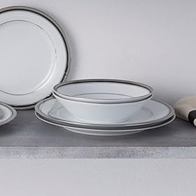 Elevate Your Dining with the Noritake Austin Platinum 7.5″ Soup Bowls, Set of 4 – Order Today for a Touch of Elegance!