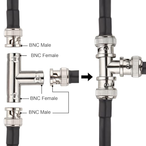 MOOKEERF Adaptador Divisor BNC 2 Salidas Hembra 75 Ohm miniatura 6