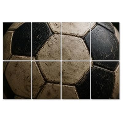 8 Pack Art Acoustic Panels Sound Absorbing Detail an Old Soccer Decorative Soundproof Wall Panels Self Adhesive for Home Recording Studios 48"x32"