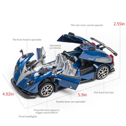 Modelo a escala 1/32 Pagani Zonda HP, carro de juguete miniatura 4
