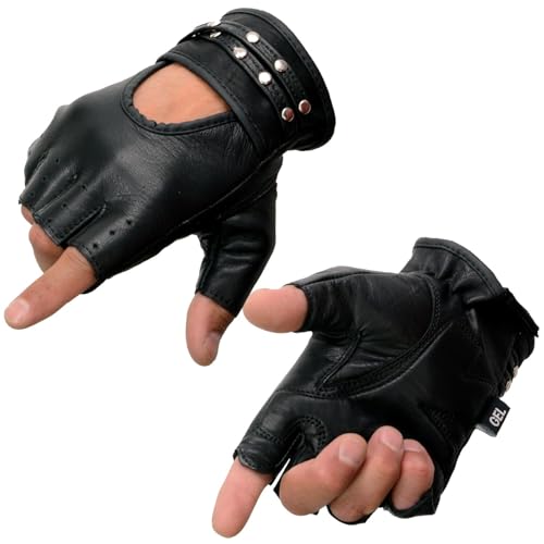Image of Milwaukee Leather Women's Leather Motorcycle Fingerless Hand Gloves