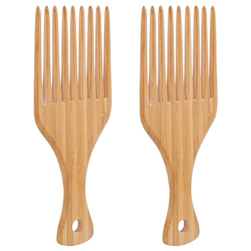 Peine de Bambú Afro para Cabello Rizado 2 Pack miniatura 1
