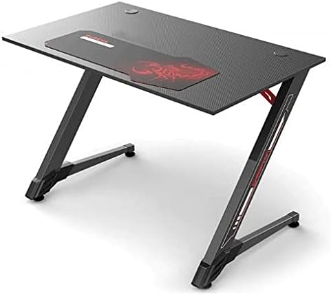 EUREKA ERGONOMIC 43 Inch Z Shaped Black Home Office PC Computer Gaming Desk, Gamer Work Study Writing Table for Small Spaces One-Piece Desktop Sturdy Metal Legs with Free Mousepad, EPA Certified