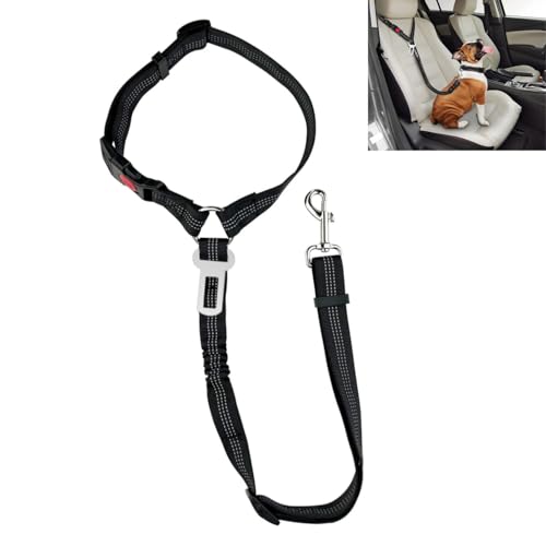 Ceintures de sécurité pour chiens,Ceinture Chien Voiture Harnais de ceinture de sécurité pour chien,avec Absorption des Chocs et Mousqueton,Elastique...