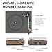 Record Player with Speakers Vintage Belt-Driven Turntable for Vinyl Records Bluetooth Turntable Support 3-Speed, Headphone, RCA Line, AUX-in for LP Players Home Decoration Wooden