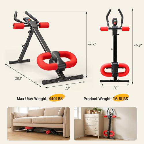 Image of NEWBULIG Ab Machine, Abs Workout Equipment for Home Gym, Adjustable Ab Trainer Machine for Stomach Workout, Foldable Abdominal Trainer