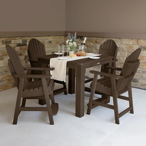 Image of Highwood 5 Piece Hamilton Square Counter Height Dining Set, Weathered Acorn