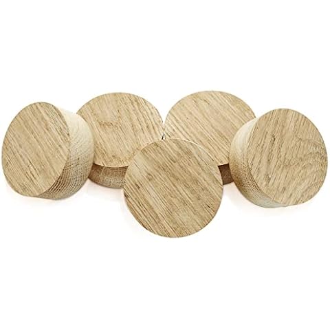 5 Pieces White Oak Wine Barrel Bung 2 Inch Wooden Bourbon Barrel Bungs Tapered Wooden Wine Stoppers for Wine Beer Bottle Crafts Cover