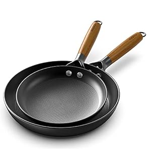 imarku Non Stick Frying Pans – 8 inch & 10 inch Frying Pan Nonstick Set, Honeycomb Lock Oil Cast Iron Skillets, Dishwasher Safe, Induction Compatible, Stay-cool Detachable Handle Pans for Cooking