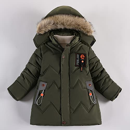 sfdgfhyf Little Boys Snow Jacket Heavyweight Long Puffer Jacket Winter Coat Insulated Parka with Fu𝐫 Hood Kids2