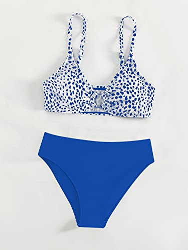 Image of SOLY HUX Girl's Floral Print Bikini Bathing Suits 2 Piece Swimsuits Blue Printed 14Y