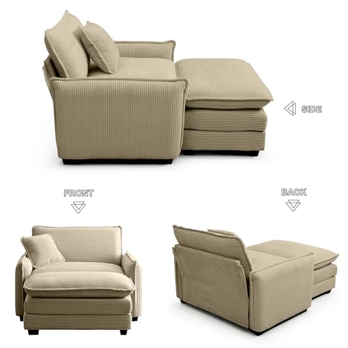 Sillón Plegable Corduroy Camel miniatura 6