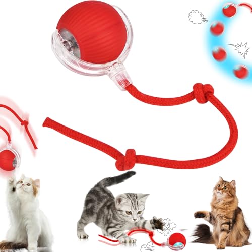 Katzenball Elektrisch, Interaktives Katzenball Spielzeug, Chewie Rolling Ball, Interaktives Hunde Ball Spielzeug Mit Usb Aufladbar, Drei Arbeitsmodi,...