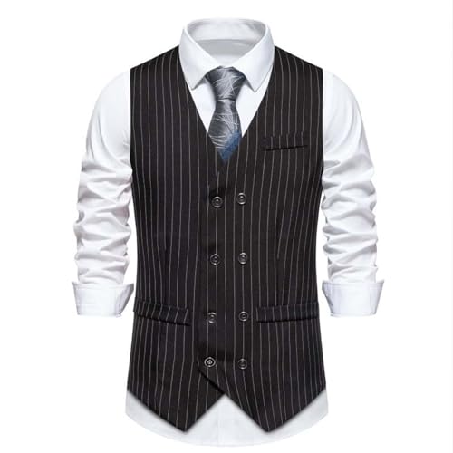 Mens Suit Vests Business Casual Dress Lightweight Vest Formal Herringbone Regular Fit Suit Double Breasted Vests2