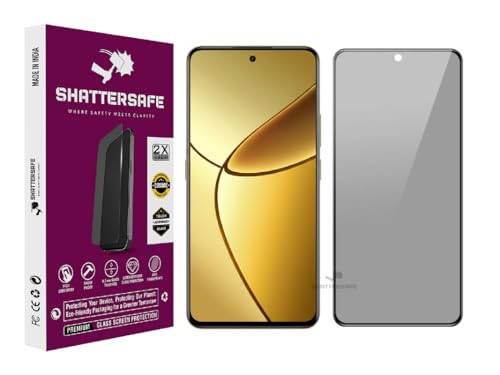 Image of Anti-Spy Privacy Tempered Glass Compatible For Realme 12 Plus 5G [Pack of 1]. 9H Hardness, Anti-Scratch, Edge-to-Edge Protection With Easy Installation Kit & Case Friendly Fit.