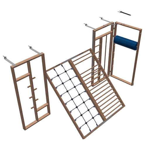 Sport-Thieme Turnwand Kombination TuWa Kletterwand 5 | Abgerundete Ecken für Sicherheit | Einfache Montage | Für Fußbodenheizung geeignet | Nachhaltiges Holz | Natur | 1 Stück