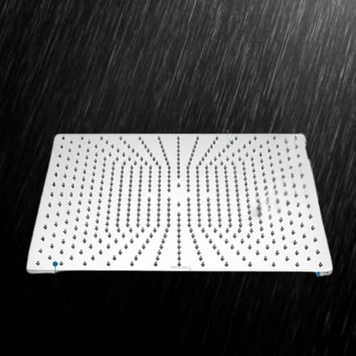 Image of Stainless Steel 304 Shower Head | 1Pc, 4 x 4In Size, Silver | Heavy Metal, Ultra Slim Square Luxury Bathroom Overhead Shower - Soft