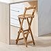 LIUD Taburetes De Bar Plegables Taburetes Altos con Respaldo Bambú Taburetes Cocina Plegables Taburetes Alto De Bar Madera Maciza Sillas De Bar/Ahorra Espacio