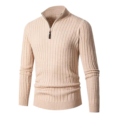 Akklian Men's Quarter-Zip Sweaters Turtleneck Long Sleeve Golf Pullover Sweater Thermal Knitted Business Casual Premium Tops