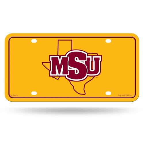 Rico Industries NCAA Midwestern State Mustangs Metal Auto Tag 6" x 12" - Great for Truck/Car/SUV
