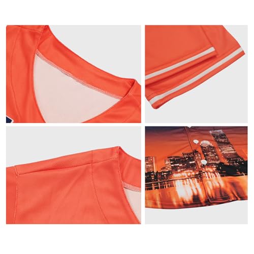 Camisa casual de beisebol City Night Skyline Silhueta Jersey abotoada roupas urbanas roupas de fãs t