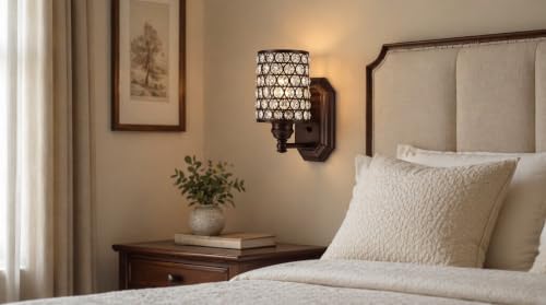 Image of 2 Pack 1 Light Polyhedral Crystal Modern Oil Rubbed Bronze Wall Sconce Light Fixture