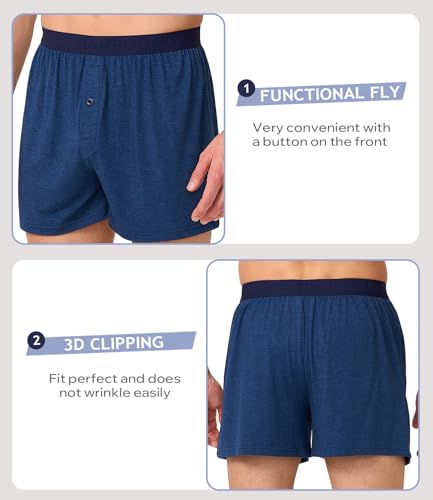 Image of BAMBOO COOL Mens Underwear Boxers Moisture-wicking and Cool Men's Boxer Shorts Loose Fit Super Soft 4 Pack