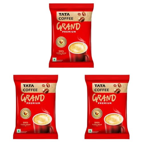 Image of Tata Coffee Grand Premium Instant Coffee, 50g Pouch, With Flavour Locked Decoction Crystals, Flavoured Soluble Coffee Powder, Rich Aroma & Great Taste (Pack of 3)
