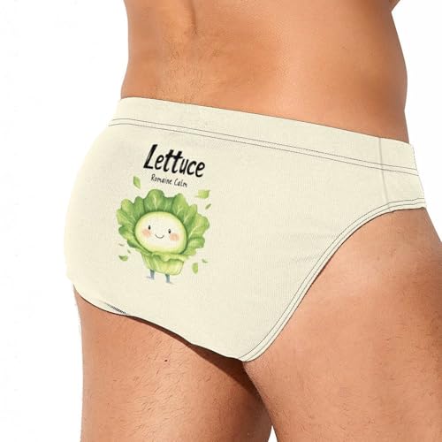 Lettuce Romaine Calm Printed Swim Briefs for Men Sexy Bikini Swimwear Elastic Beach Trunks Bathing Suit4