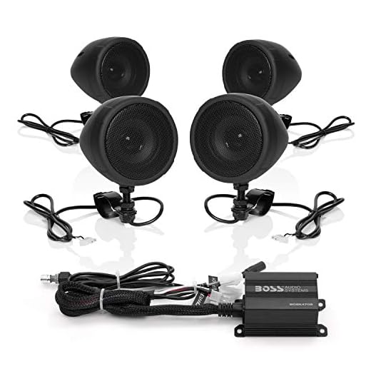Boss Audio Systems MCBK470B Motorcycle Bluetooth Speaker System - Class D Compact Amplifier, 3 Inch Weatherproof Speakers, Volume Control, Great for Use With ATVs and 12 Volt Vehicles