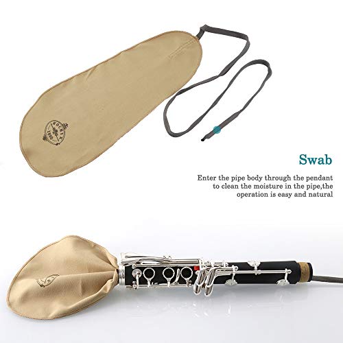 Clarinet Cleaning And Maintenance Cleaner Care Kit With Key Oil, Cork Grease, Swab, Cleaning Cloth, Thumb Rest, Mouthpiece Brush, And More In Khaki #TOP2