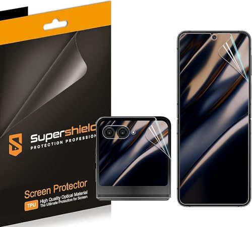 Supershieldz (2 Pack) Designed for Motorola Razr+ / Plus (2023) (2 Main Screen and 2 Front Screen) Screen Protector High Definition Clear Shield (TPU)