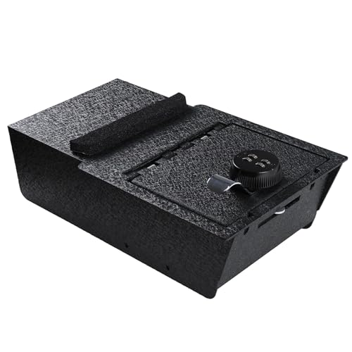 Center Console Safe Vault - KEREN Console Gun Safe Box Compatible with Tesla Model Y 2021-2024 and Model 3 2021-2023, 4-Digit Combination Lock