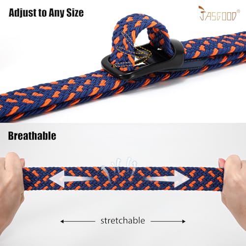 Image of JASGOOD Stretch Belt for Men, Men Women Elastic Woven Braided Belt 1 3 /8 Casual Belt Golf Belt for Jeans Pants