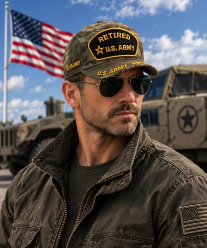 Image of US Army Veteran Hat for Men - Officially Licensed Military Baseball Cap, Gift for Veterans
