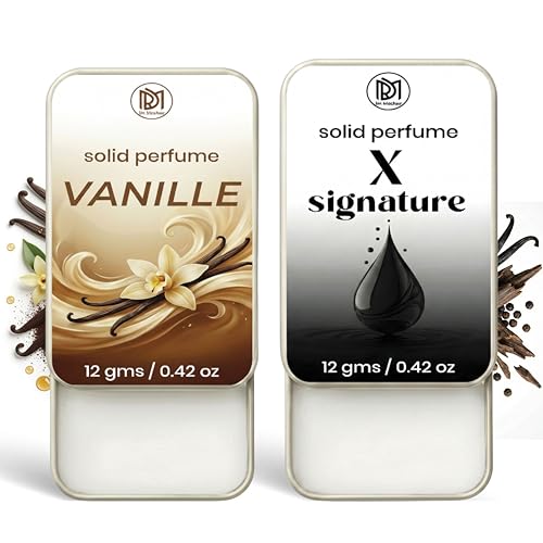 Image of Dr.Mashur Solid Perfume |x signature&Vanille Alcohol Free Wax Perfume Balm, Long Lasting | Pocket Tin 12g, Pack Of 2| Non Greasy Smooth Glide, Travel Friendly Unisex Gifts He Or Her