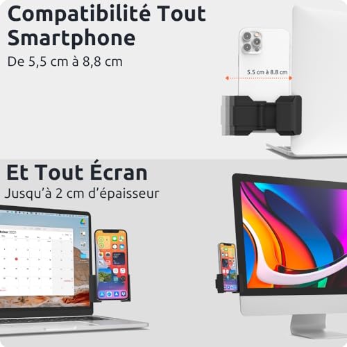 Support téléphone PC ajustable pour éviter les chutes de smartphone - 3