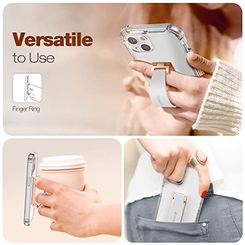 Onpint Phone Grip Finger Strap Holder 3.23 Inches, 2-In-1 Cell Phone Slim Finger Loop Holder Kickstand Compatible With Iphone Samsung And Most Smartphones - White #TOP5