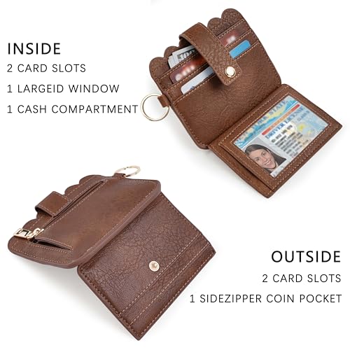 Image of Wristlet Wallet for Women with Keychain - RFID Card Holder Small Wallet Wristlet with Key Ring