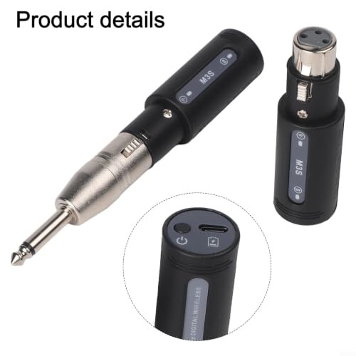 Adaptador de micrófono XLR inalámbrico con amplificador integrado de alta resolución de 24 bits 4