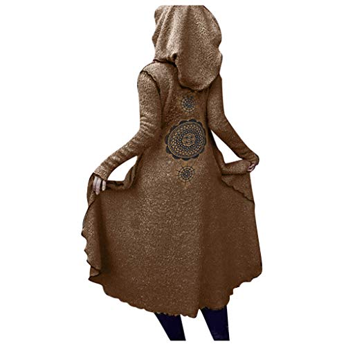 Preisvergleich Produktbild TEFIIR Kapuzenmantel Prinzessin Kleid Damen Unregelmäßiger Saum Partykleid Kapuzenjacke Elegant Plus Größe Gedruckt Umhang Winter Warm Pullover Lose Tops