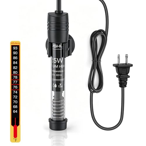 Image of Orlushy Submersible Aquarium Heater, Adjustable Fish Tahk Heater with Free Thermometer Suitable for Marine Saltwater and Freshwater