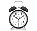Sharp Black Twin Bell Alarm Clock - Perfect for Heavy Sleepers - Loud Bell Alarm - Glow in Dark Hands - Backlit on Demand - Battery Operated - SPC843